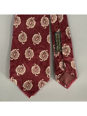 GIORGIO ARMANI Burgundy Silver Jacquard Silk Tie